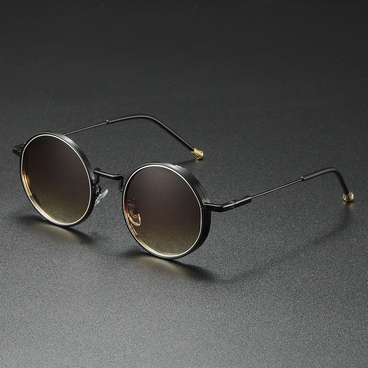 Vintage-style unisex Luna gradient circle sunglasses, a chic summer fashion accessory with round frames.
