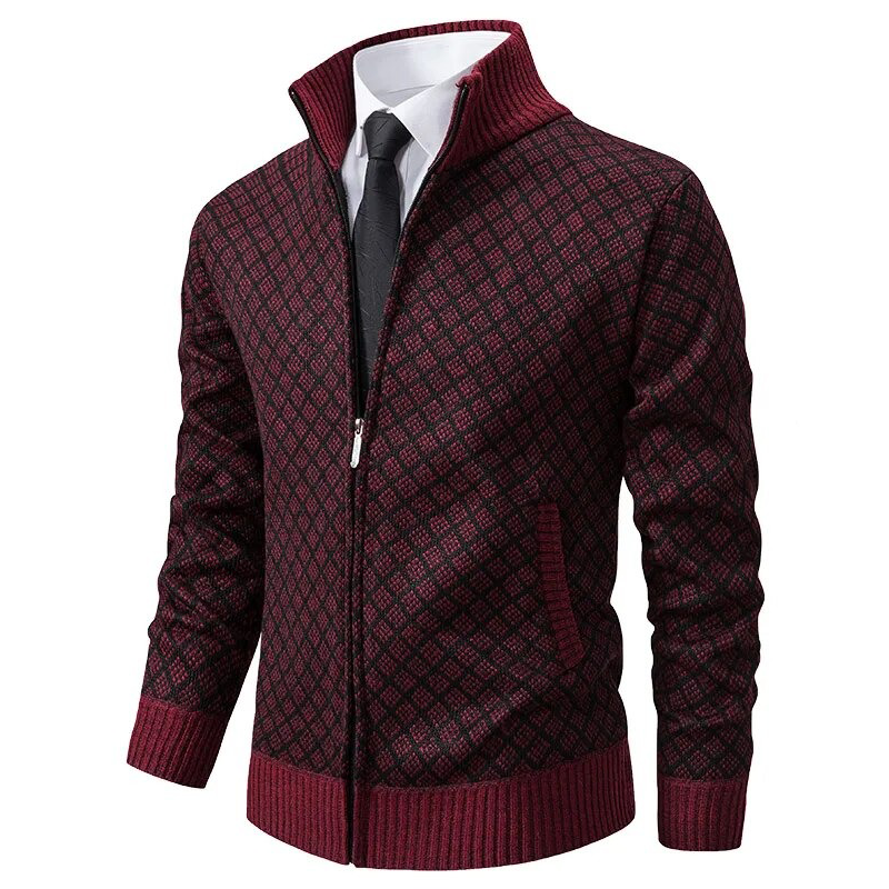 Folded luxurious basket weave knit sweater in a neutral tone, highlighting its cozy and elegant unisex design.