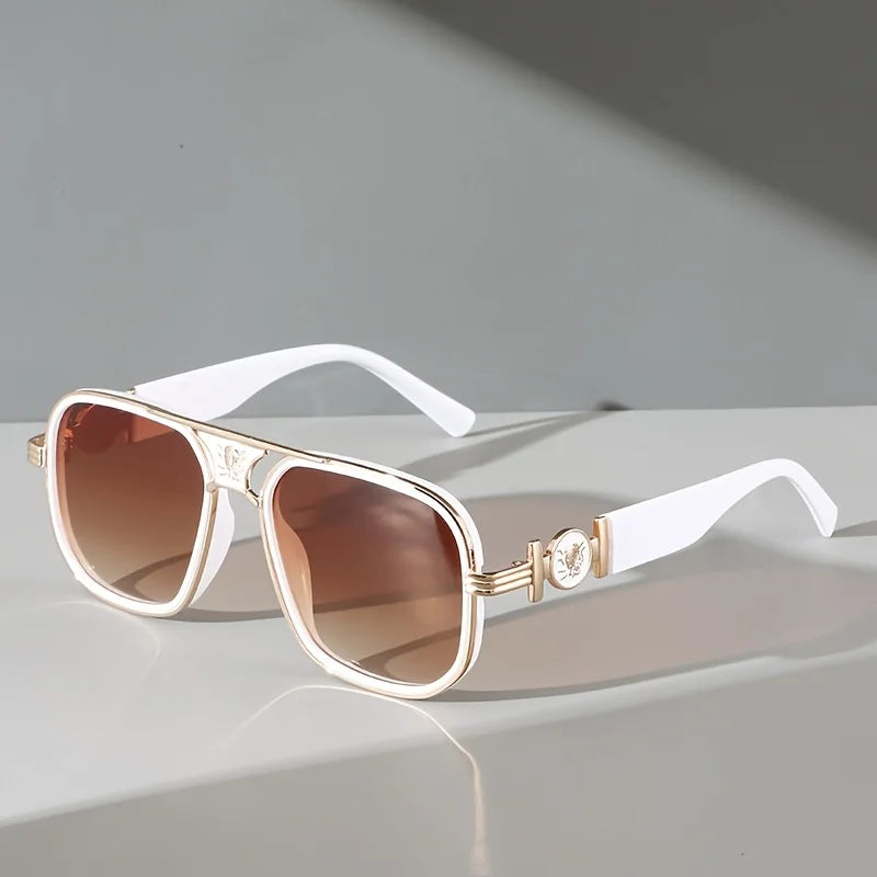 Stylish unisex luxury sunglasses providing essential UV protection. Fashion-forward designer eyewear accessory.