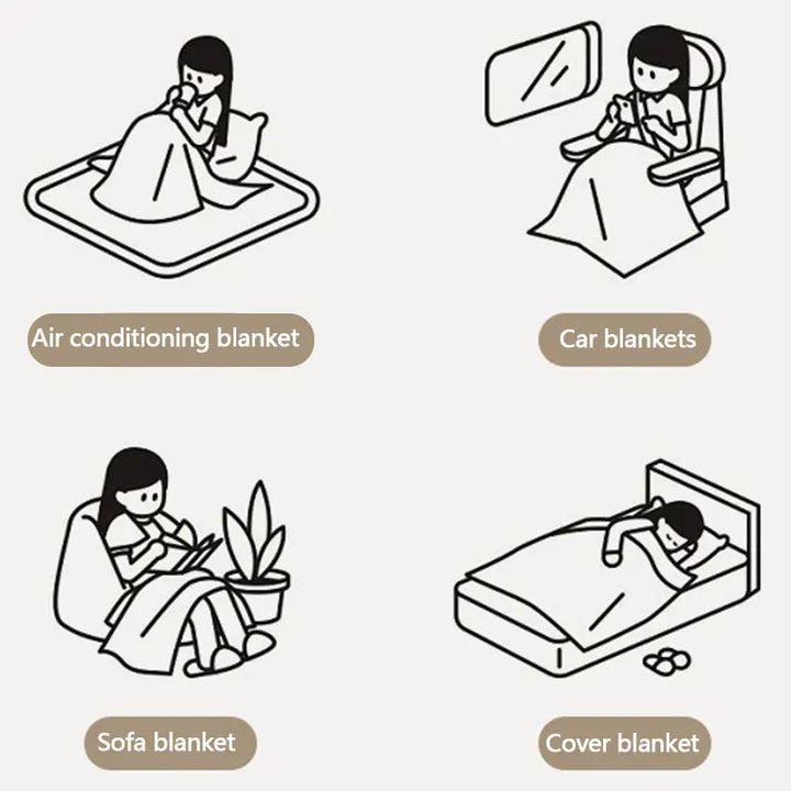 Person snuggling under a plush comfort throw blanket, emphasizing warmth and relaxation