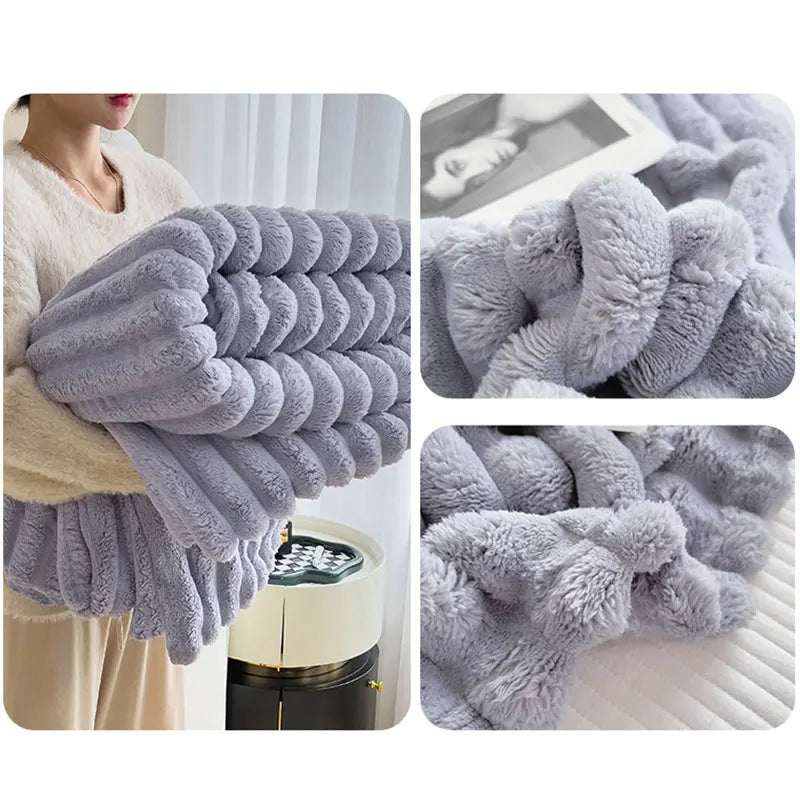 Elegant unisex plush comfort blanket, a soft and cozy addition to any home decor