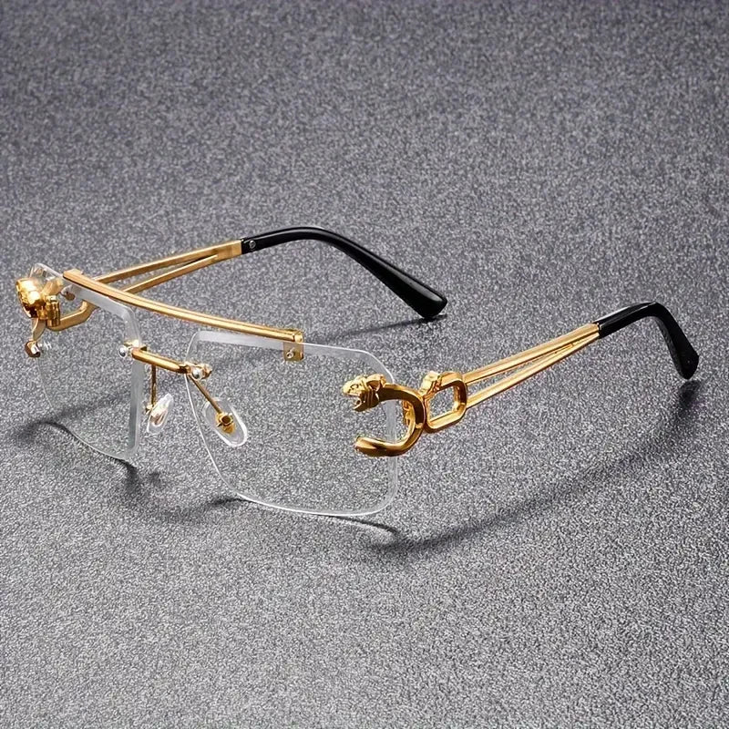 Premium unisex sharp-angle sunglasses. Dubai-inspired luxury eyewear with chic metal accents for a fashion-forward look.