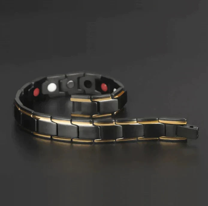 Stylish unisex magnetic bracelet, a modern health accessory for everyday wear & pain relief.