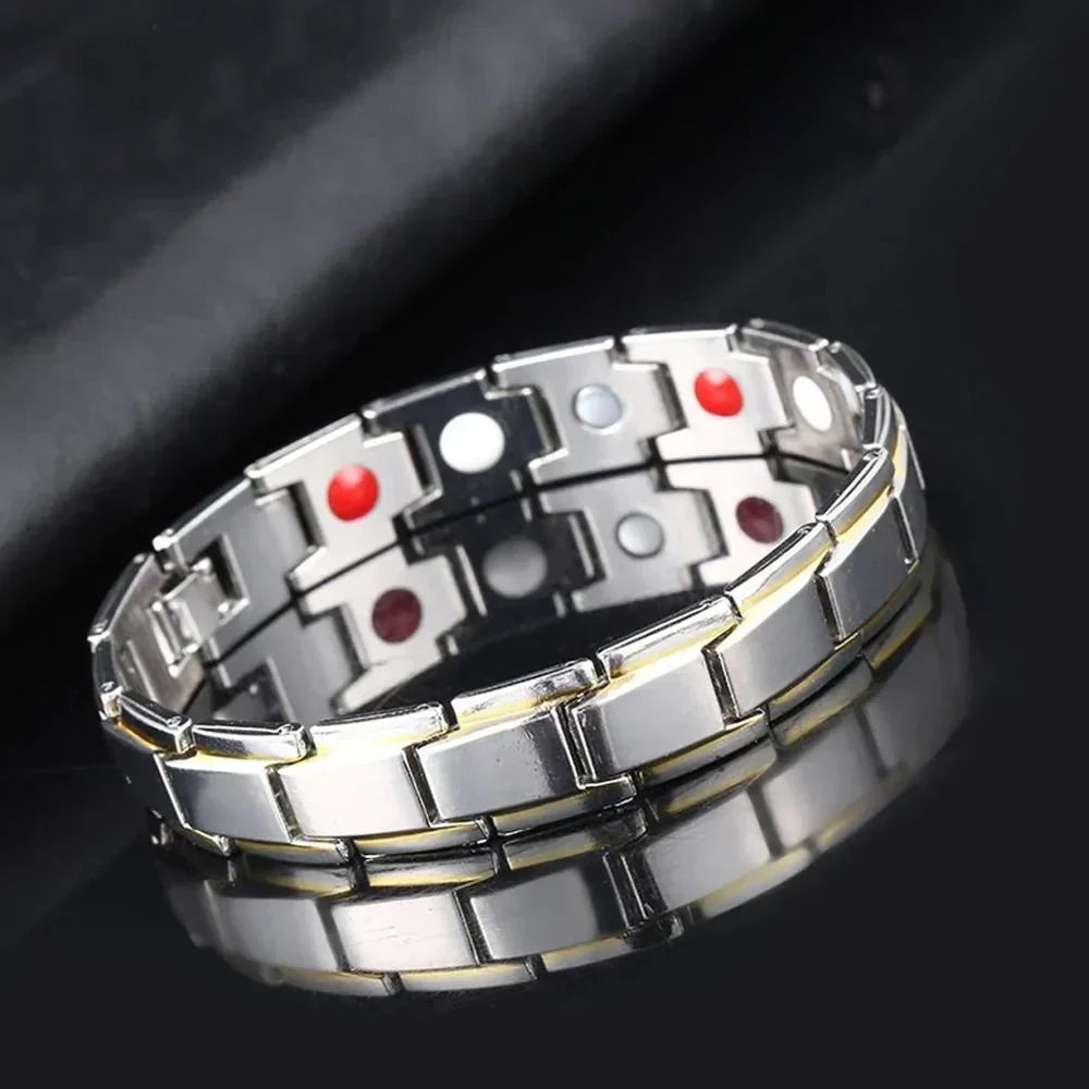 Therapeutic magnetic bracelet for holistic health & natural pain relief. Stylish unisex wellness jewelry.