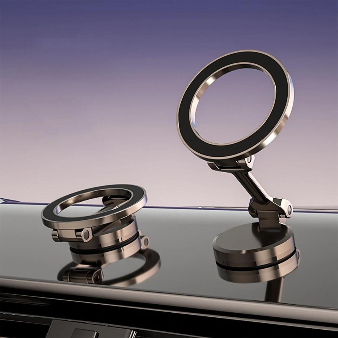 GripMount magnetic phone holder, unisex design with sturdy metal base for car, desk or travel