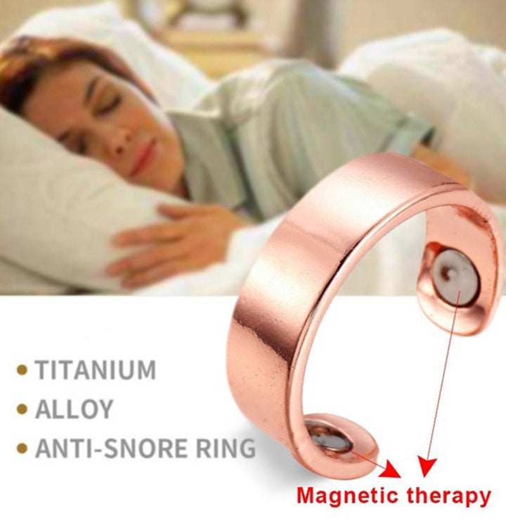 Sleek unisex anti-snore ring for men & women. Magnetic therapy sleep aid for better health & wellness.