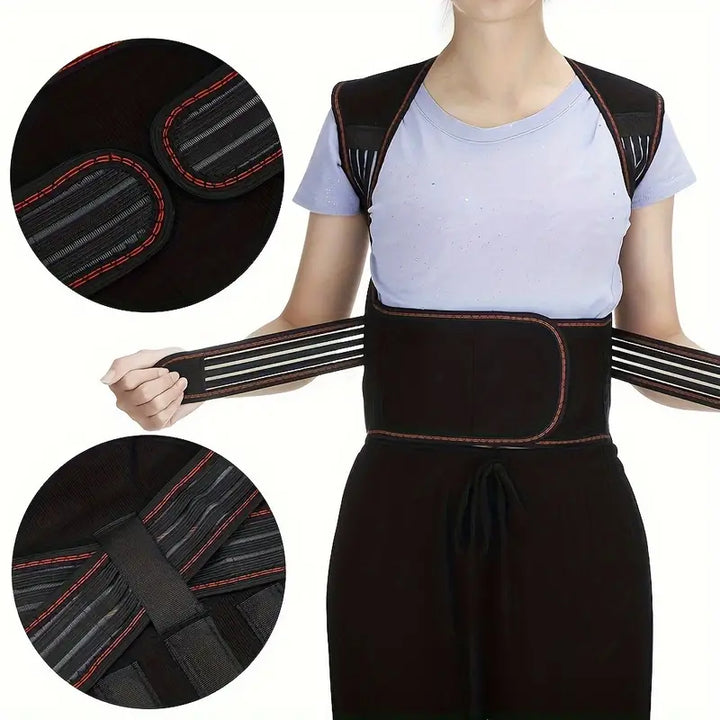 Magnetic therapy back brace for unisex pain relief, posture improvement & comfortable fit.