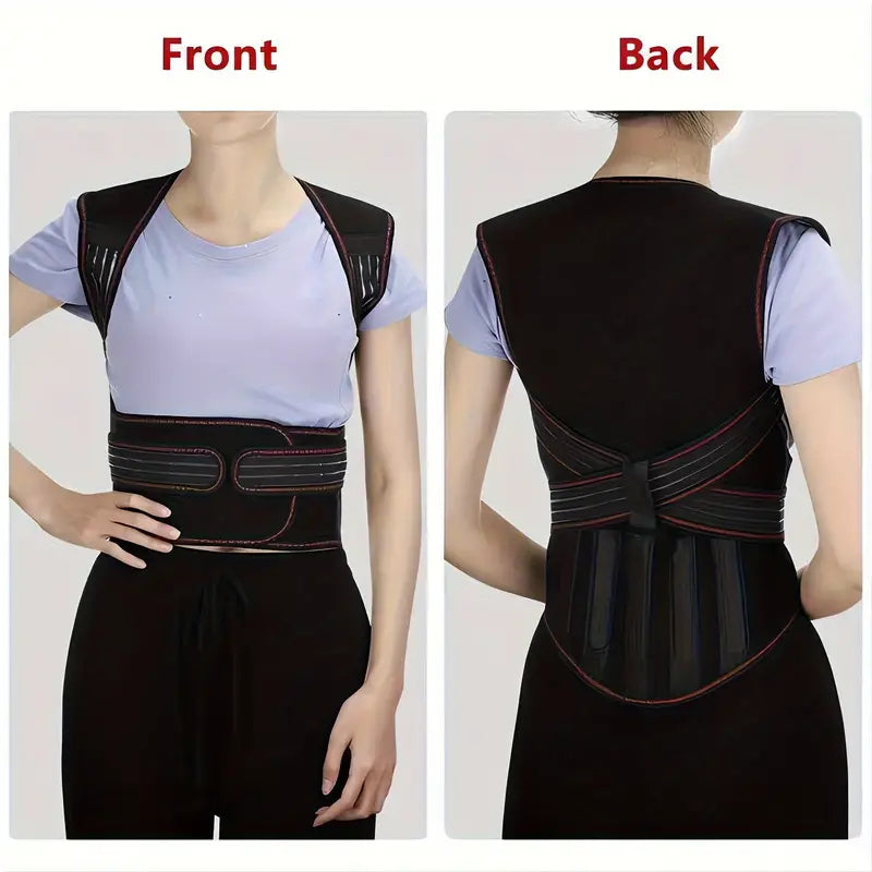 Magnetic back brace for men & women, offering pain relief, posture correction & lumbar support.