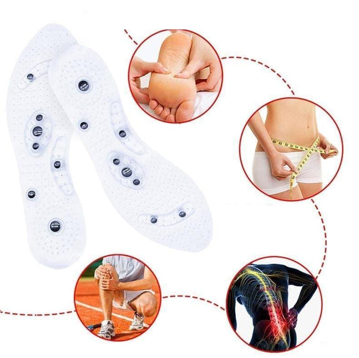 Magnetic therapy insoles boosting energy, promoting weight loss, and enhancing foot circulation & comfort.