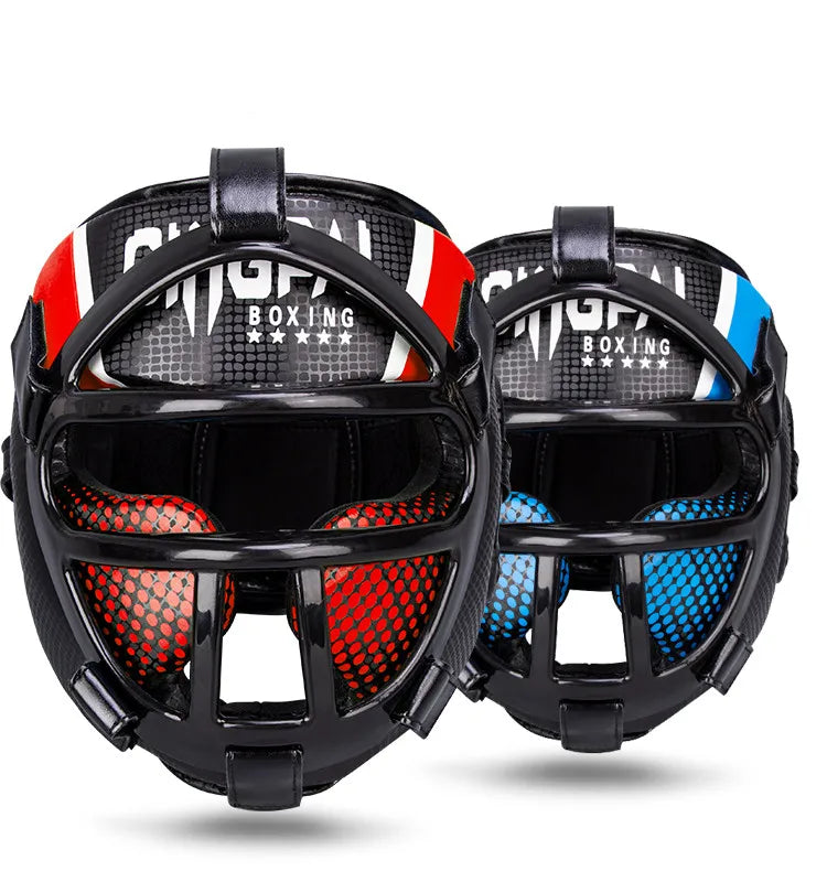 Unisex martial arts head protection with clear face shield for sparring & training. Ideal for boxing, taekwondo, muay thai.
