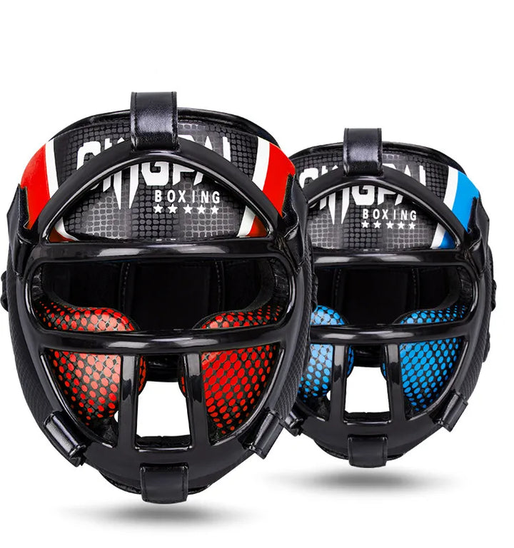 Unisex martial arts head protection with clear face shield for sparring & training. Ideal for boxing, taekwondo, muay thai.