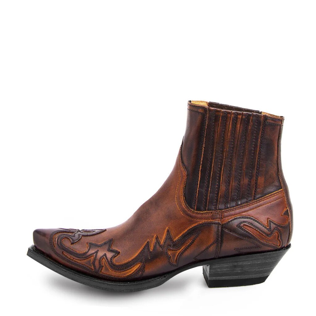 Maverick unisex low-cut leather cowboy boots. Timeless Western style, perfect for riding or everyday casual wear.