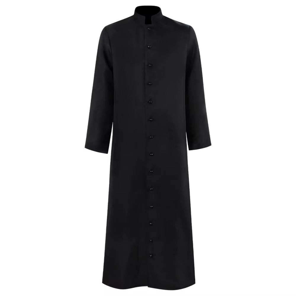 Unisex medieval fantasy robe costume, long with hood. Great for cosplay, Halloween, LARP, or historical parties.
