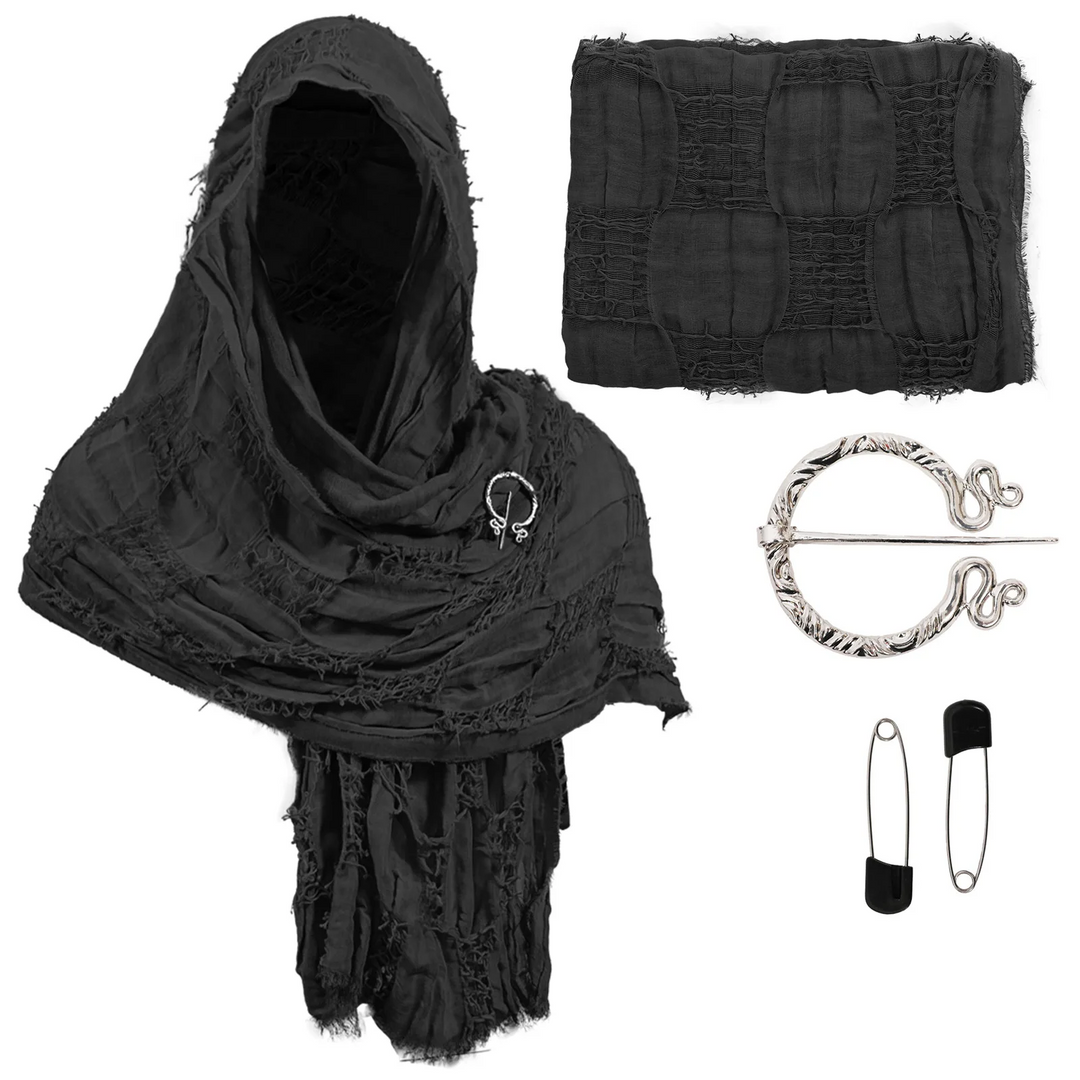 Fantasy wanderer's linen cloak, a versatile medieval cosplay costume.