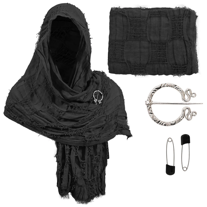 Fantasy wanderer's linen cloak, a versatile medieval cosplay costume.