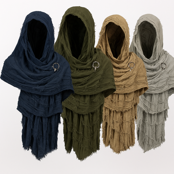 Medieval linen cloak, unisex historical apparel for renaissance cosplay events.