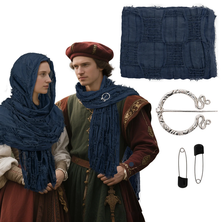 Fantasy cosplay medieval cloak, handmade linen for wanderer's apparel.