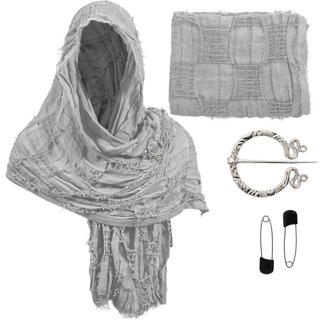 Renaissance medieval cloak, unisex linen design for historical fantasy apparel.