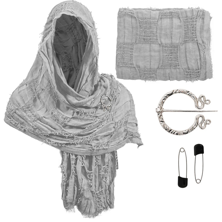 Renaissance medieval cloak, unisex linen design for historical fantasy apparel.
