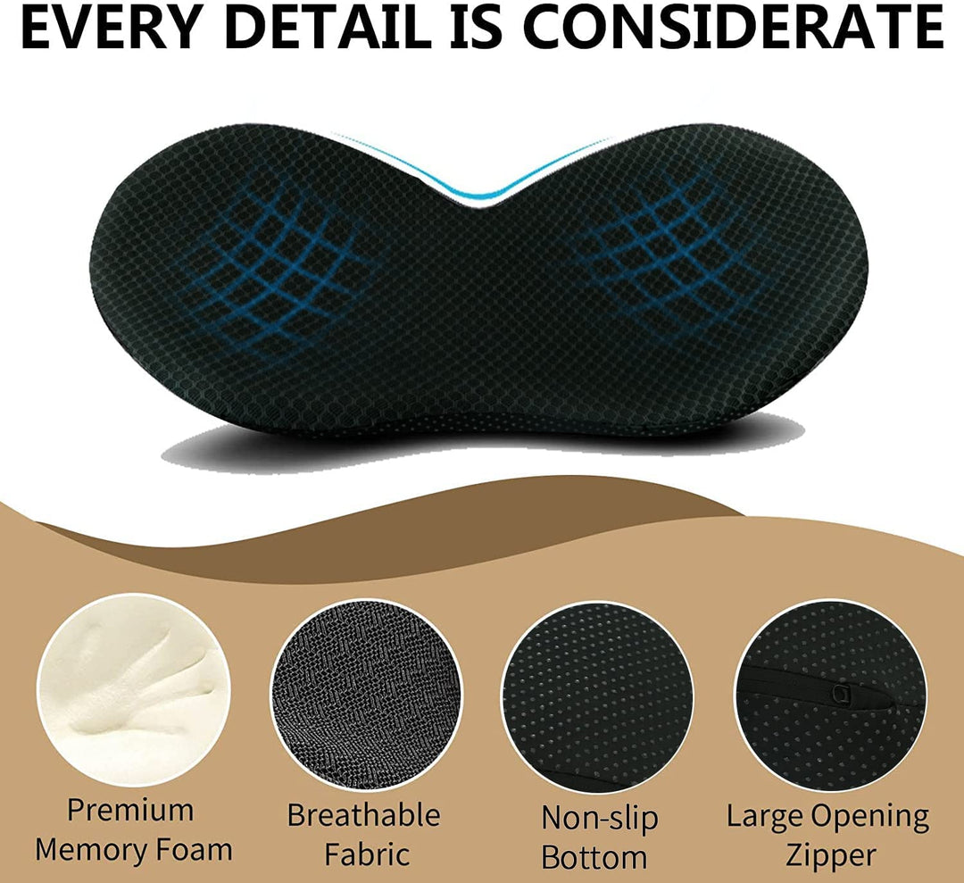 Unisex car seat cushion, memory foam for optimal driving comfort & posture for shorter individuals.