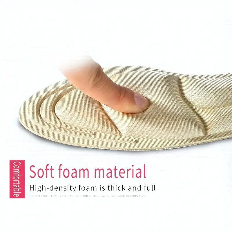 Beige memory foam heel inserts for superior cushioning, arch support & everyday foot comfort.