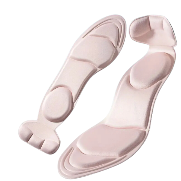 Soft memory foam heel inserts for shoes, providing cushioning, arch support & foot comfort.