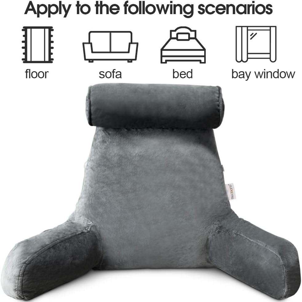 Ergonomic lounge pillow with strong back and arm support, perfect for comfort and better posture.