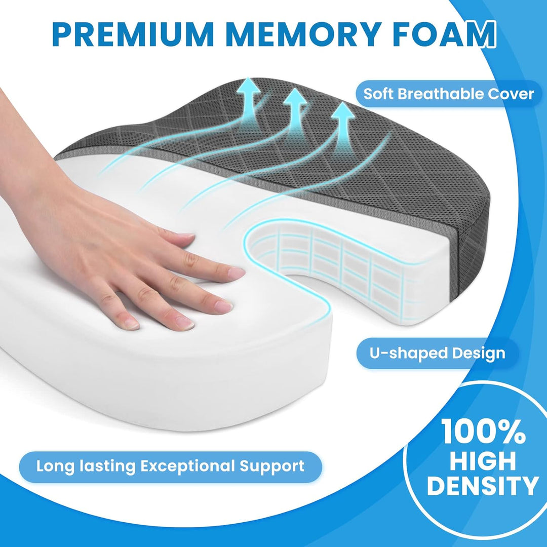 Unisex memory foam car cushion, perfect for drivers and passengers seeking comfort