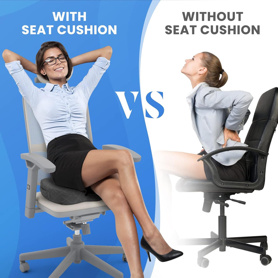 Scientifically designed memory foam cushion for lower back pain and posture improvement