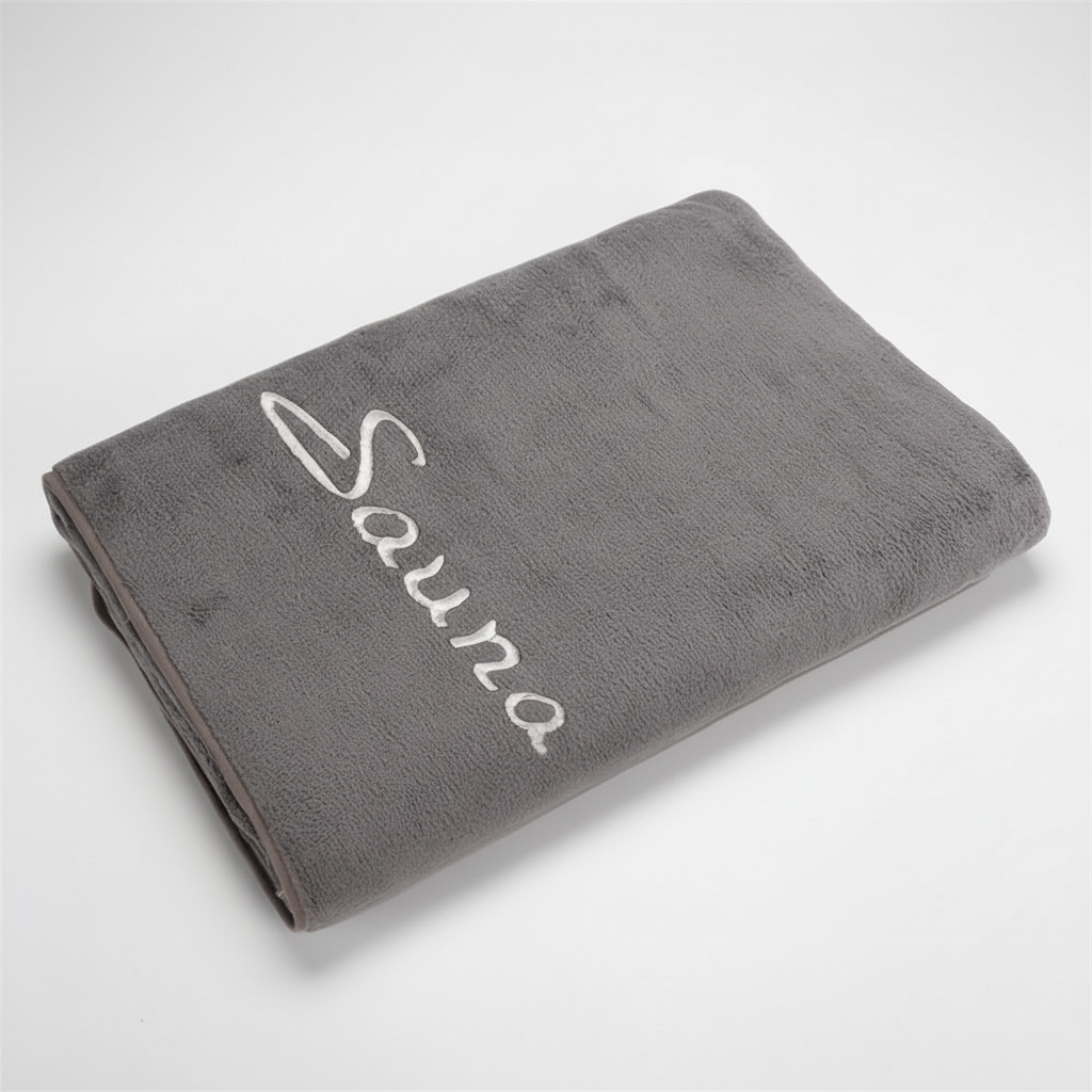 Unisex quick-dry microfiber towel in vibrant purple, ideal for beach or gym