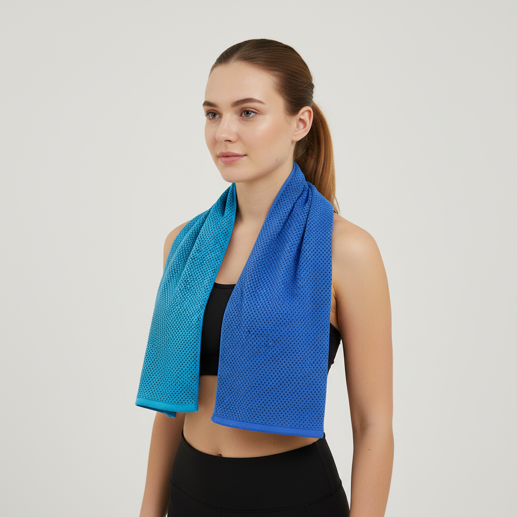 High-performance microfiber cooling towel for gym, fitness, and quick-dry needs.