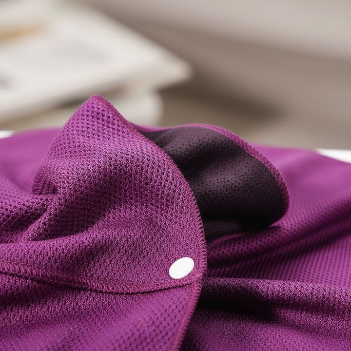 Folded unisex cooling towel made of microfiber, with UV protection for sport, travel, or outdoor use