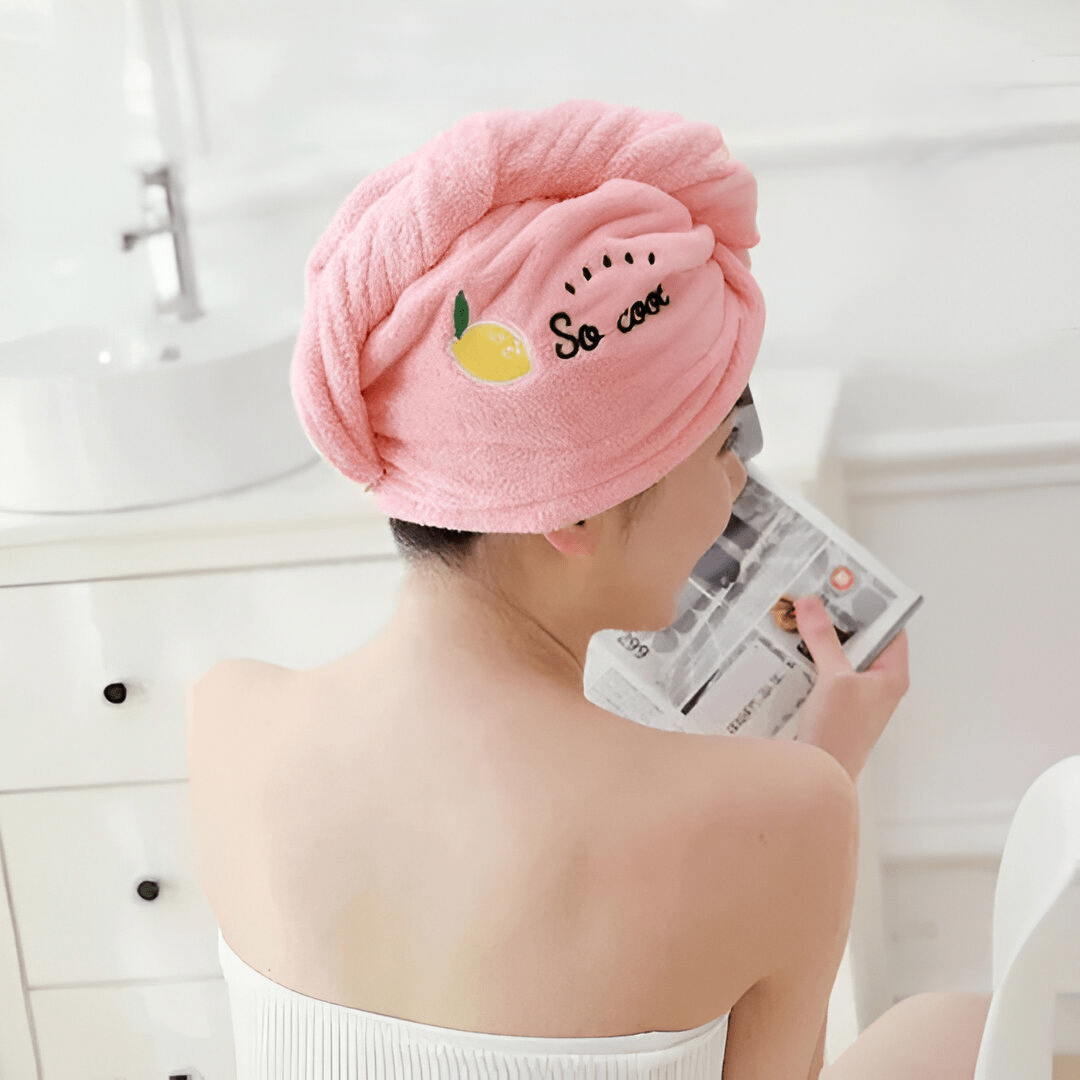 Unisex microfiber hair towel for faster, gentler hair drying; super absorbent & lightweight.