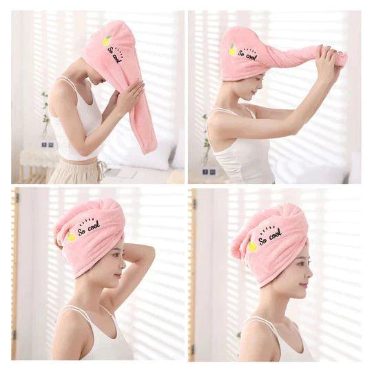 Ultra-soft microfiber hair towel for quicker, healthier hair drying. A must-have for daily haircare.