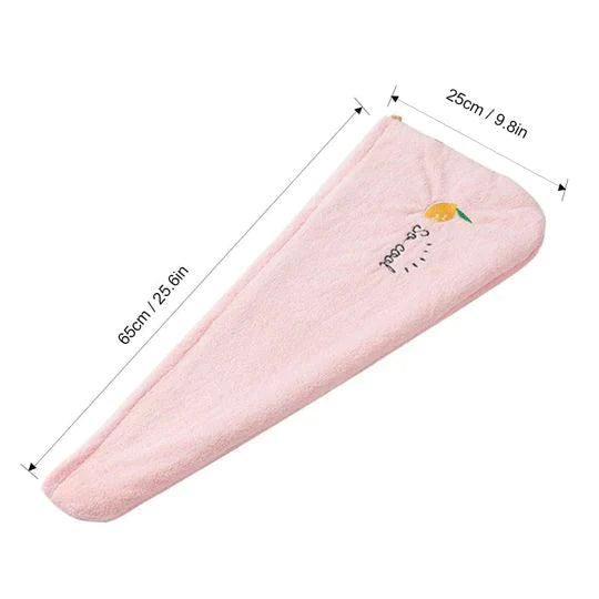 Quick-dry microfiber hair towel, perfect for all hair types. Soft, absorbent, and reduces frizz.