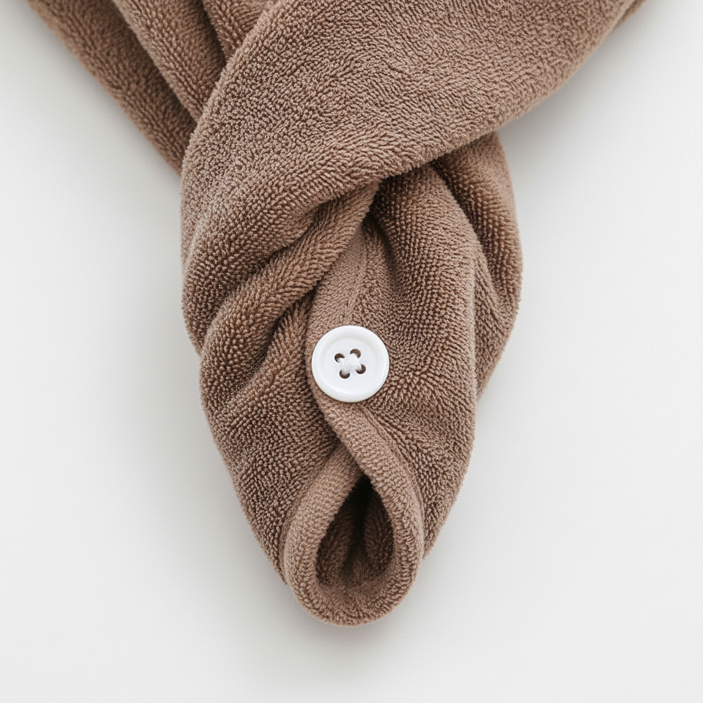 Close-up of the absorbent microfiber towel texture, ideal for quick hair drying