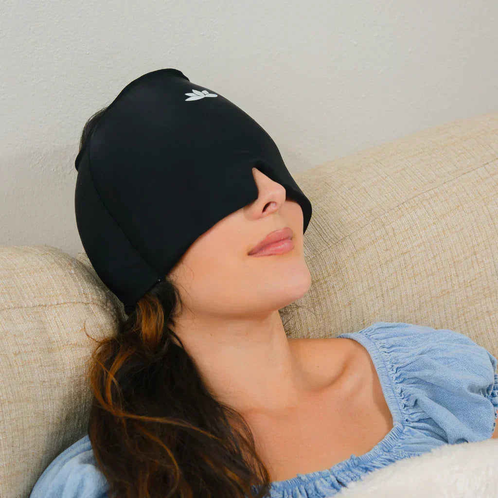 Unisex MigraCalm™ gel mask for effective hot & cold migraine relief.