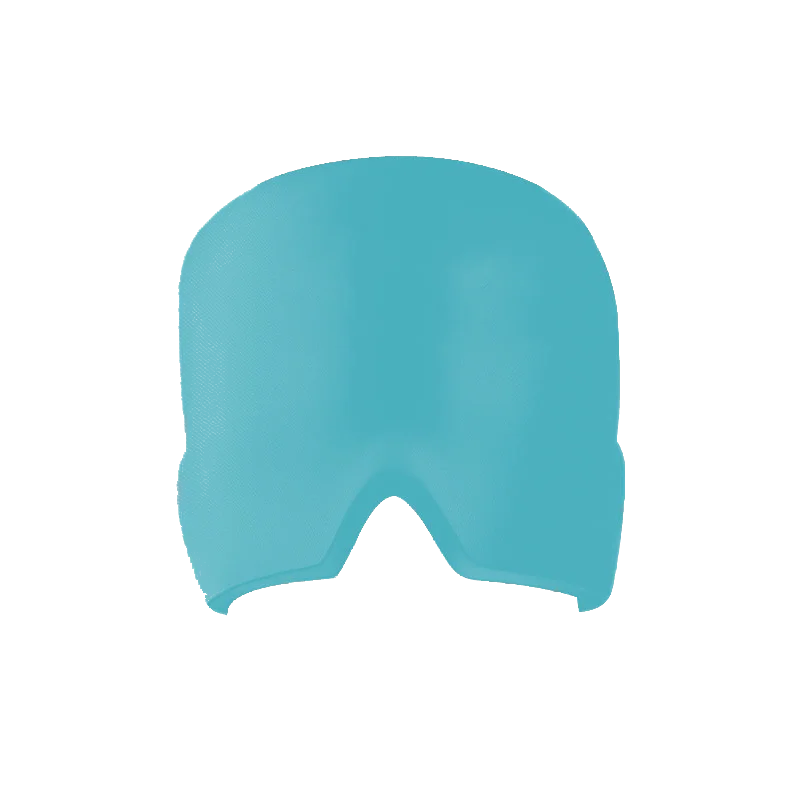 Black, soft gel mask for comprehensive hot & cold migraine and headache therapy.