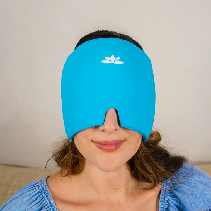 Comfortable, reusable hot & cold gel mask for migraine and headache sufferers.