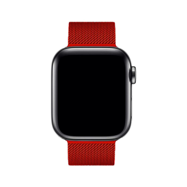 Durable stainless steel Milanese Loop wristband, unisex, comfort fit, secure magnetic closure.