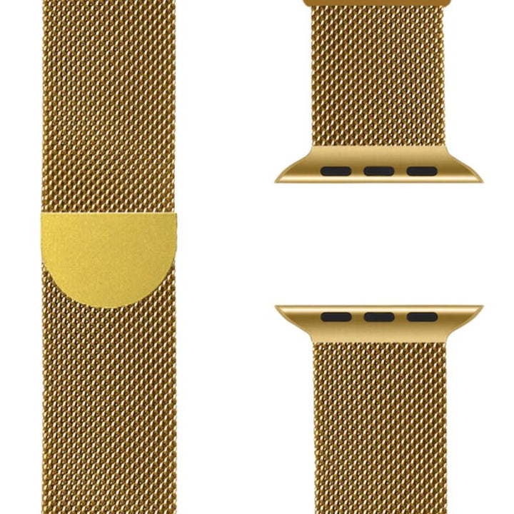 Comfort fit Milanese Loop watch strap, stainless steel, magnetic closure, stylish unisex accessory.