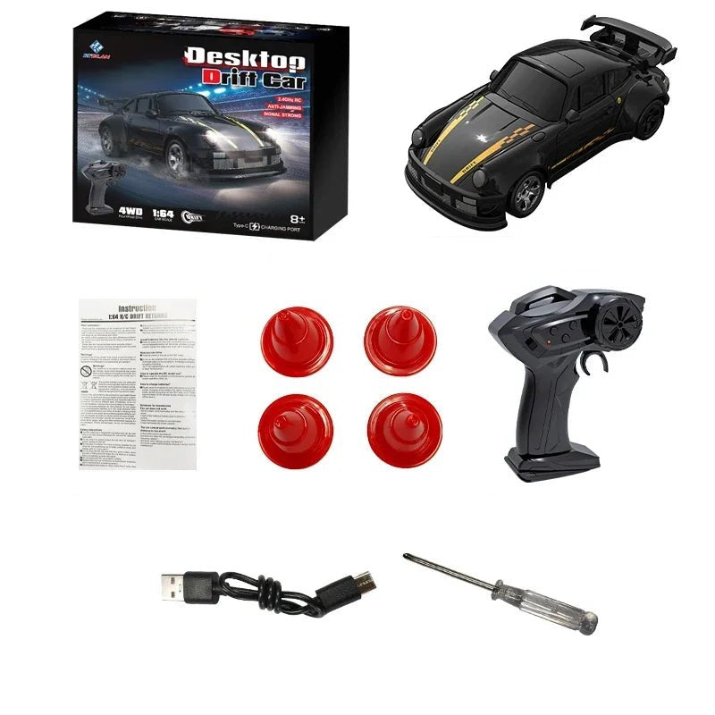 Gift-ready mini RC drift car, a 4WD remote control racing toy for endless indoor & outdoor fun.