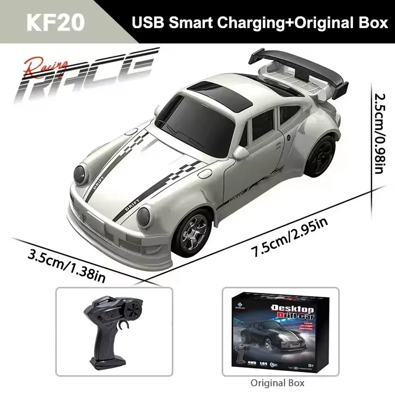 Compact and powerful 4WD RC car, designed for responsive drifting and speedy racing. Unisex kids' toy.