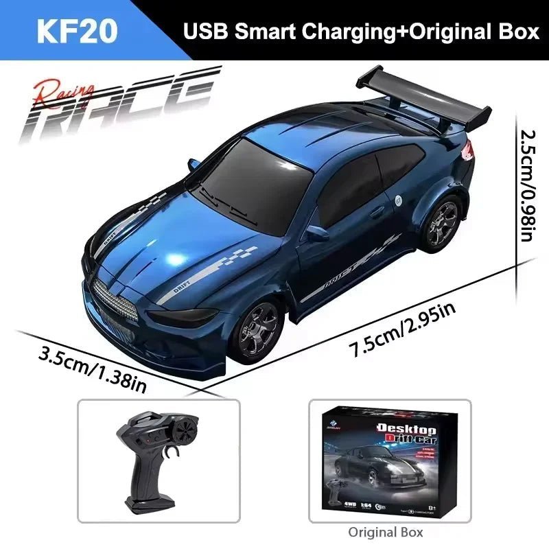 This mini 4WD remote control vehicle promises ultimate racing and drifting action. Rechargeable fun for kids.