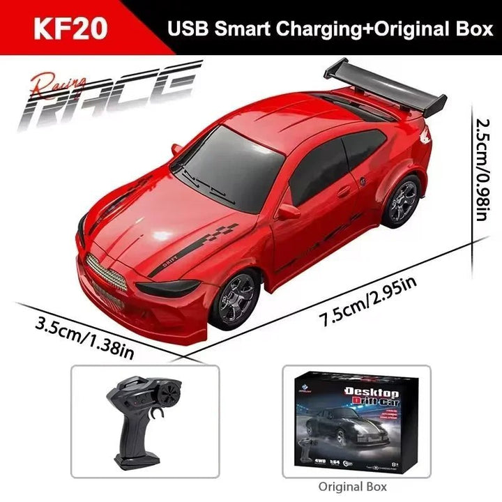 Fun 4x4 mini RC car, ideal for kids' racing competitions and impressive drifting stunts. Rechargeable toy.