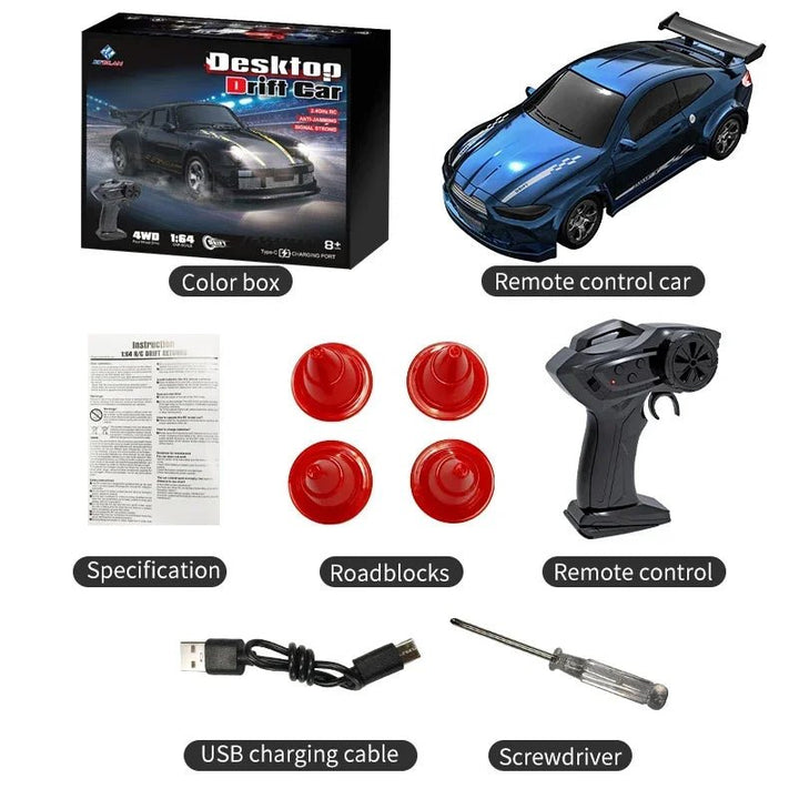 Get ready for speed with this mini 4WD RC racing car, also perfect for mastering cool drifting techniques.