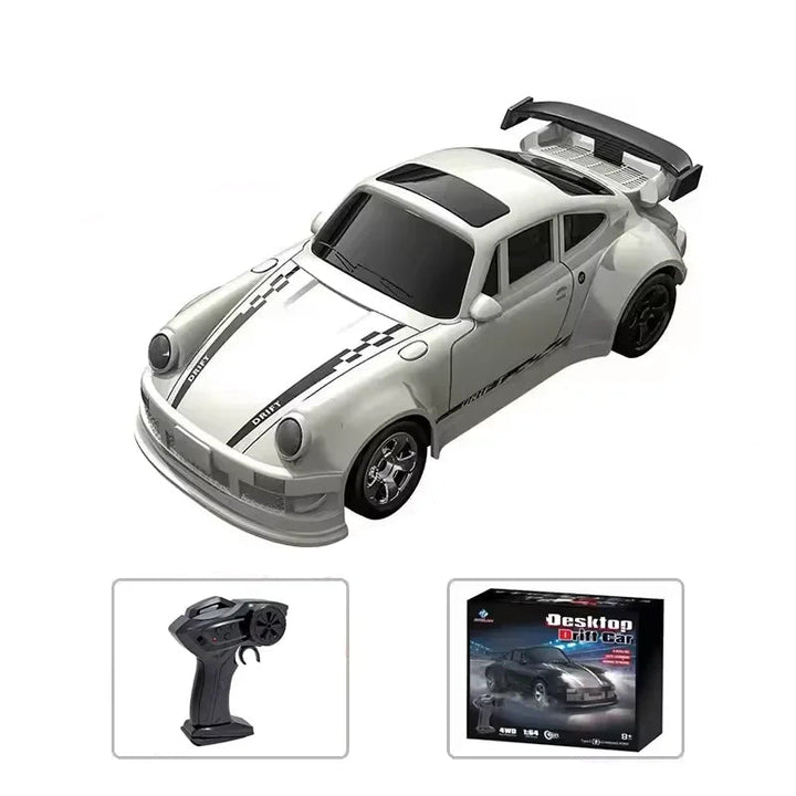 Durable mini RC racing vehicle, a 4WD drift car designed for exhilarating indoor & outdoor play. Rechargeable.