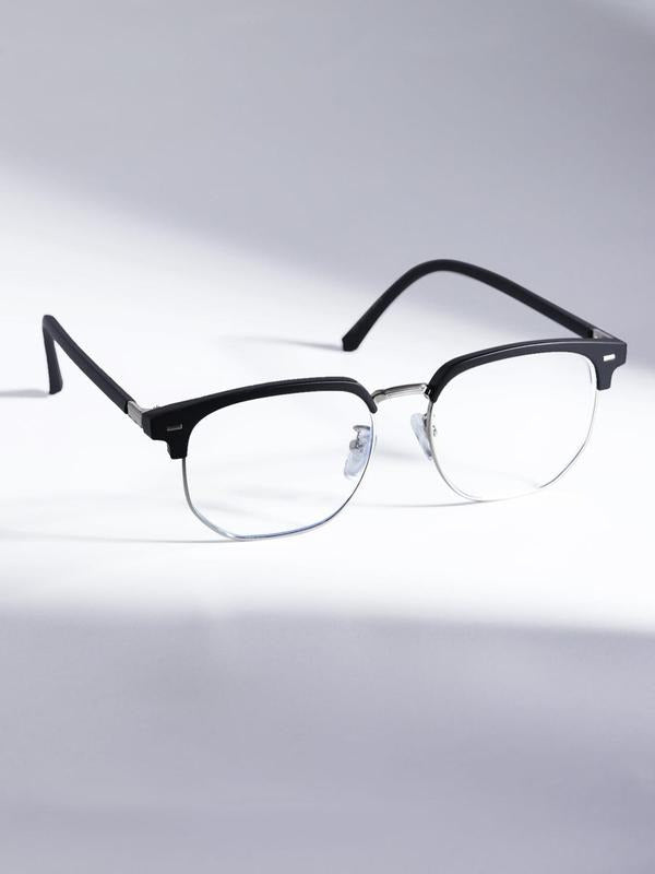 Sleek blue light blocking glasses, unisex design with durable acetate & stainless steel frame. Modern eye protection.
