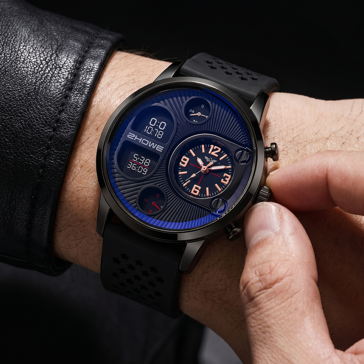 Elegant brown minimalist quartz watch for unisex everyday wear, featuring a clean round dial and soft silicone strap.