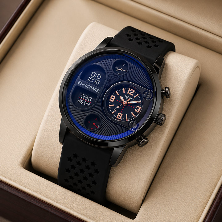 Contemporary minimalist quartz watch for unisex, featuring a clean round face & comfortable silicone band. Ideal for casual outfits.